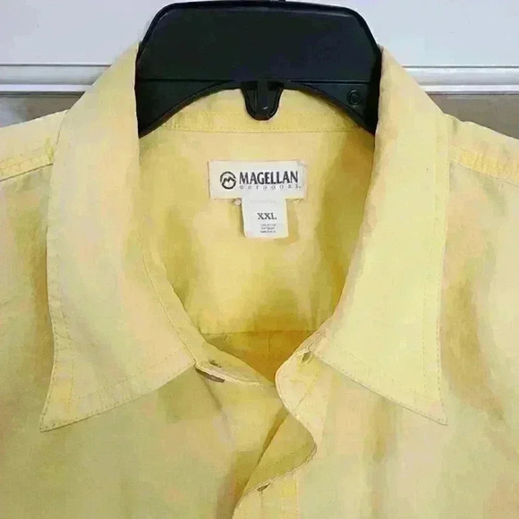 Magellan Men's Button Up Short Sleeve Fishing Shirt XXL Summer Yellow Outdoors - Picture 4 of 11